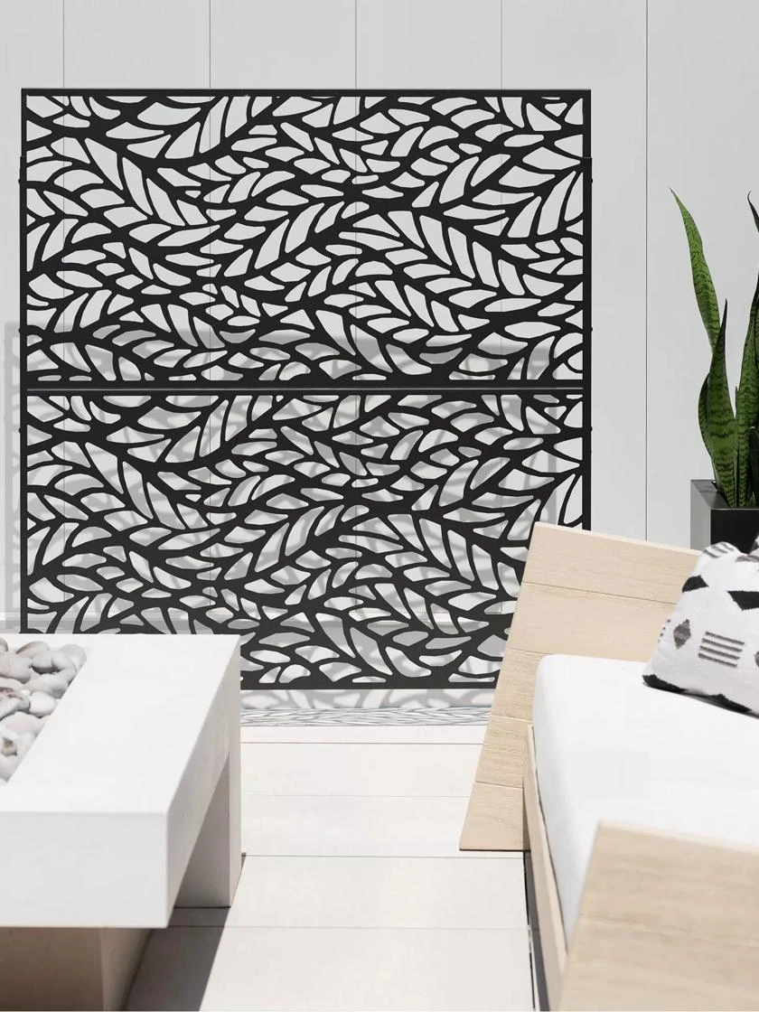 Veradek 2-Panel Privacy Screen Set, Flowleaf 1 Veradek 2-Panel Privacy Screen Set, Flowleaf