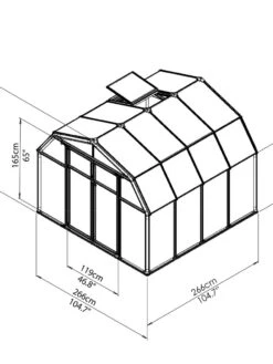 Canopia® By Palram Hobby Gardener Greenhouse, 8' -Yard Tool Store 8599331 11V tif