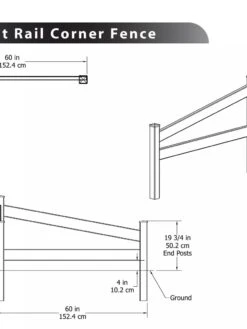 Split Rail Corner Vinyl Fence -Yard Tool Store 8599774 03V tif