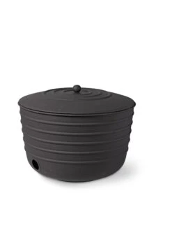 Matte Black Ribbed Hose Pot With Lid -Yard Tool Store 8611991 5867 tif