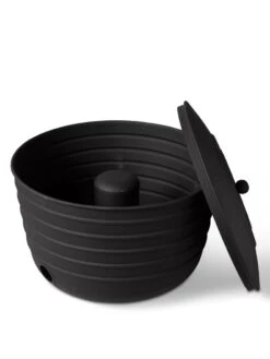 Matte Black Ribbed Hose Pot With Lid -Yard Tool Store 8611991 5868 tif