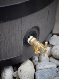 Round Rain Barrel With Planter, 35 Gallons 11 Round Rain Barrel With Planter, 35 Gallons -Yard Tool Store 8612856BK 10V tif